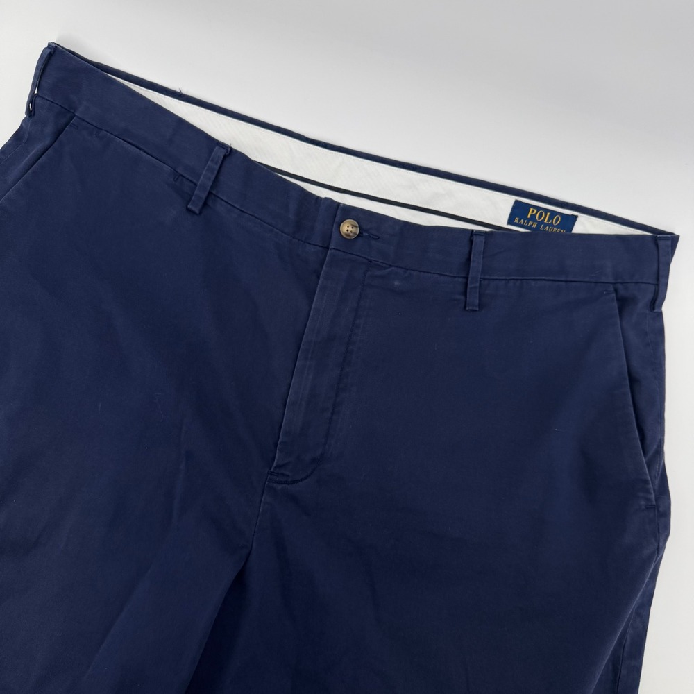 Polo Ralph Lauren Shorts Mens 40 Navy Blue‎ Stretch Classic Fit Chino Cotton